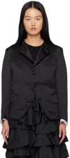 Black Comme Des Garçons Black Raw Edge Blazer In 1 Black/white