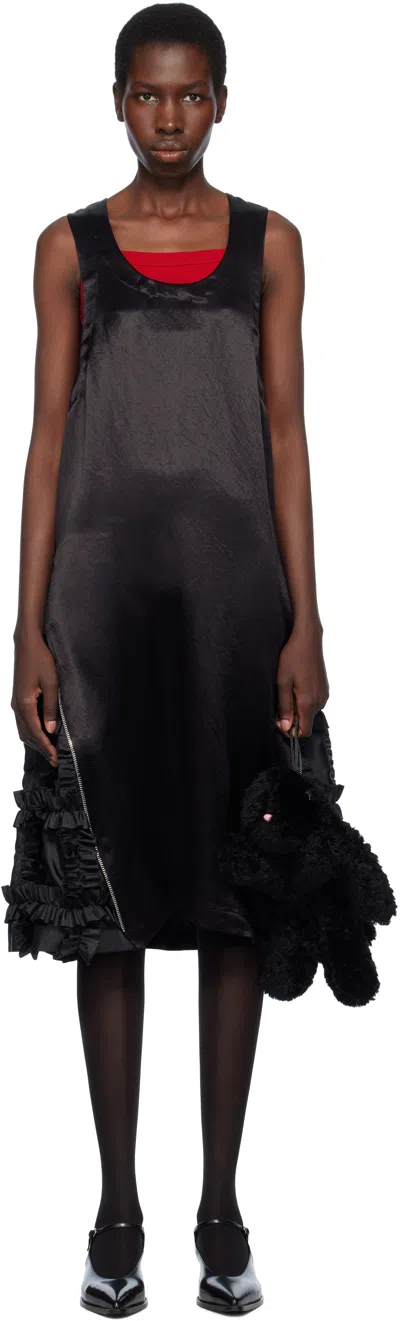 Black Comme Des Garçons Black Taffeta Frill Midi Dress In 1 Black