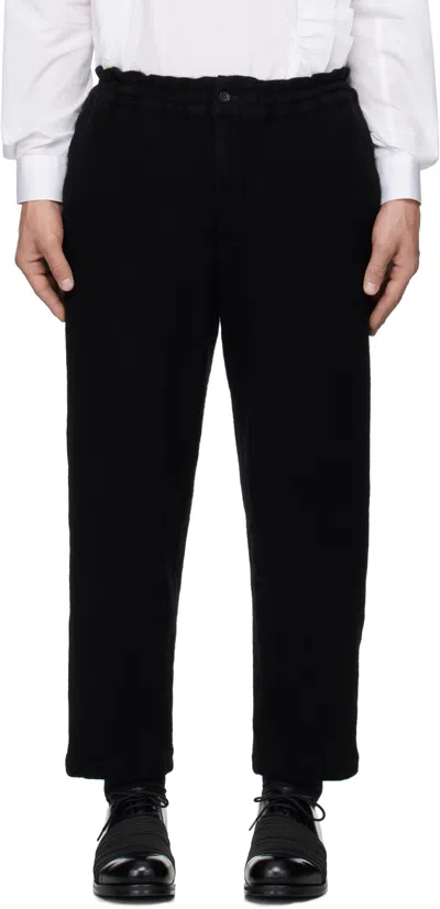 Black Comme Des Garçons Black Tapered Wool Trousers In 1 Black