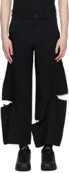 Black Comme Des Garçons Black Thick Gabardine Trousers In 1 Black