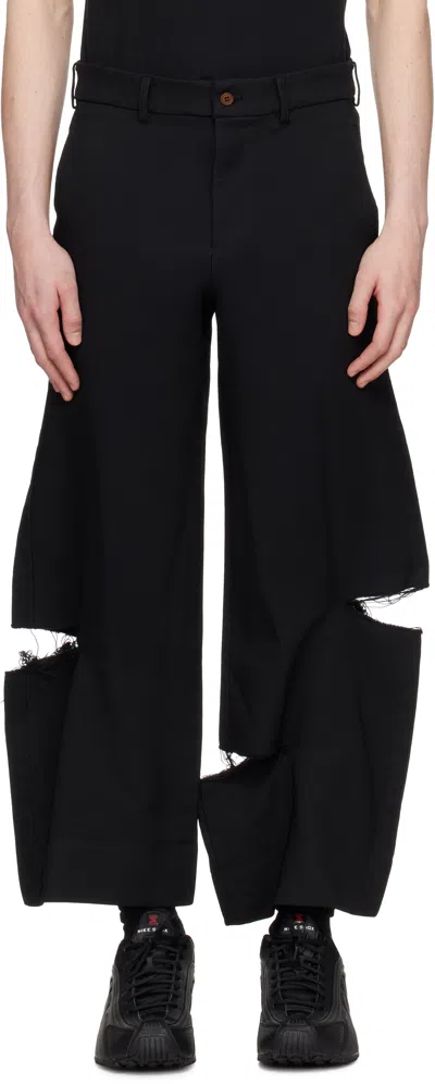 Black Comme Des Garçons Black Thick Gabardine Trousers In 1 Black