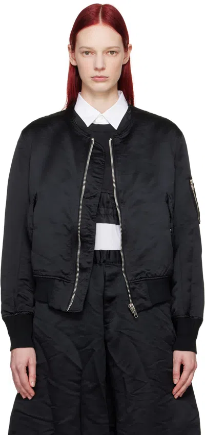 Black Comme Des Garçons Black Zip Bomber Jacket In 1 Black