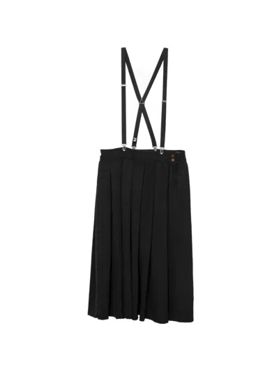 Black Comme Des Garçons Braced Midi Skirt In Black