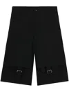 Black Comme Des Garçons Buckle-detail Wool Shorts In Black