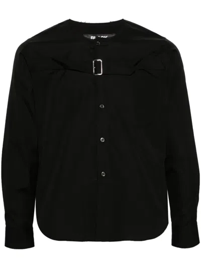 Black Comme Des Garçons Buckle-detailed Poplin Shirt In Black