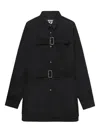 Black Comme Des Garçons Buckled Cotton Shirt In Black