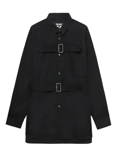 Black Comme Des Garçons Buckled Cotton Shirt In Black