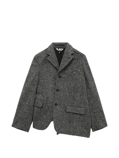 Black Comme Des Garçons Button Flap-pocket Blazer In Gray