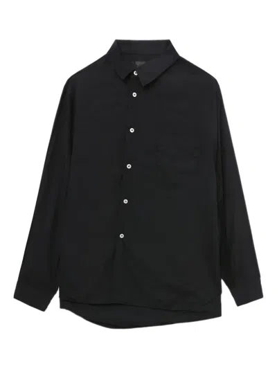 Black Comme Des Garçons Button Long-sleeve Shirt In Black