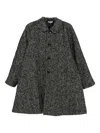 Black Comme Des Garçons Car Coat In Animal Print