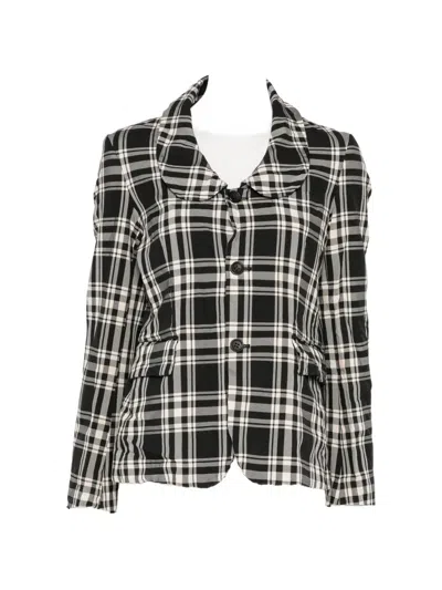 Black Comme Des Garçons Check Single-breasted Blazer In Black