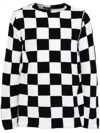Black Comme Des Garçons Checked Jumper In Black