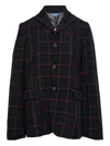 Black Comme Des Garçons Check-pattern Blazer In Black