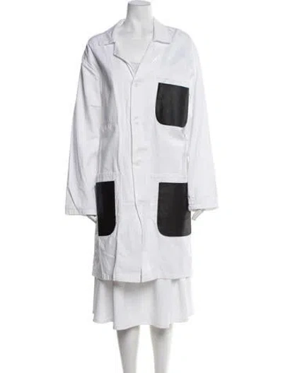 Pre-owned Black Comme Des Garçons Colorblock Pattern Parka In White