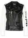 BLACK COMME DES GARÇONS CONTRASTING-SLEEVES BIKER JACKET