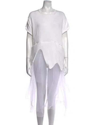 Pre-owned Black Comme Des Garçons Crew Neck Long Dress In White