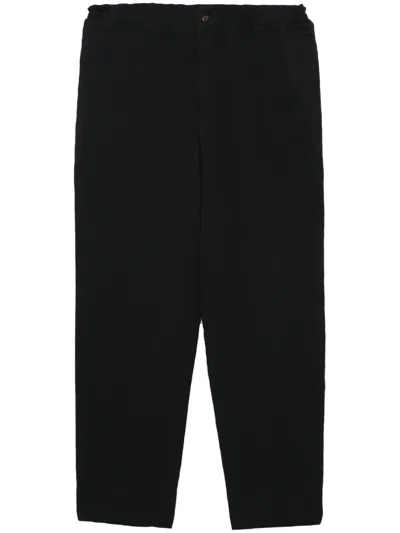 Black Comme Des Garçons Cropped Elasticated Trousers In Black