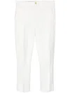 Black Comme Des Garçons Cropped Slim-cut Trousers In White