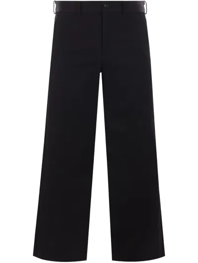 Black Comme Des Garçons Cropped Straight-leg Trousers In Black