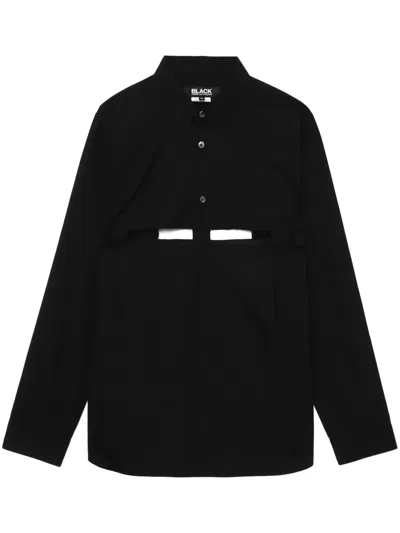 Black Comme Des Garçons Cut-out Cotton Shirt In Black