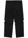 Black Comme Des Garçons Cut-out Cropped Wool Trousers In Black