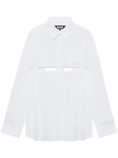 Black Comme Des Garçons Cut-out Long-sleeve Shirt In 白色