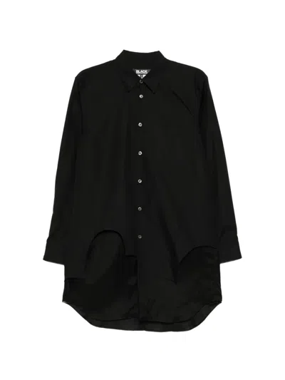 Black Comme Des Garçons Cut-out Layered-hem Shirt In Black