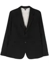 Black Comme Des Garçons Deconstructed Single-breasted Blazer In Black