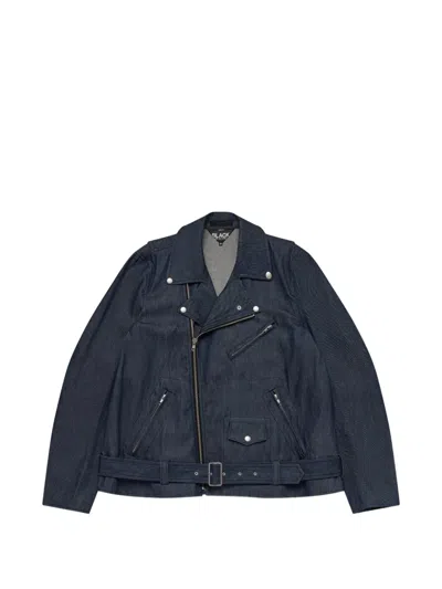 Black Comme Des Garçons Denim Biker Jacket In Blue