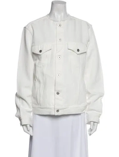 Pre-owned Black Comme Des Garçons Denim Jacket In White