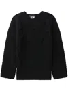 Black Comme Des Garçons Distressed-effect Wool Jumper In Black