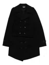 Black Comme Des Garçons Double-breasted Coat In Black