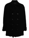 Black Comme Des Garçons Double-breasted Coat In Black