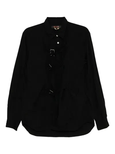 Black Comme Des Garçons Double-buckle Shirt In Black