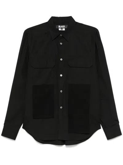 Black Comme Des Garçons Draped-detail Shirt In 黑色
