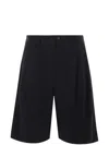 Black Comme Des Garçons Drill Shorts In Black