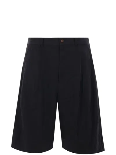 Black Comme Des Garçons Drill Shorts In Black