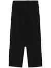 Black Comme Des Garçons Drop-crotch Cropped Trousers In Black