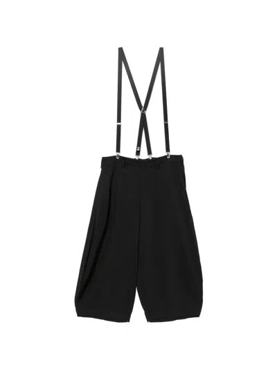 Black Comme Des Garçons Drop-crotch Suspenders Trousers In Black