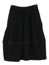 Black Comme Des Garçons Elasticated-wais Panelled Midi Skirt In Black