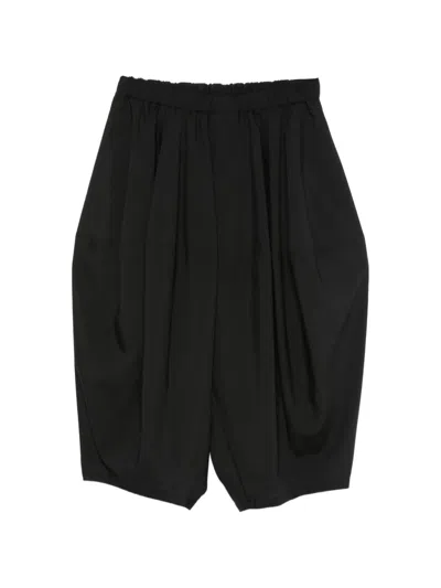 Black Comme Des Garçons Elasticated-waistband Drop-crotch Trousers In Black