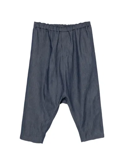 Black Comme Des Garçons Elasticated-waistband Trousers In Blue