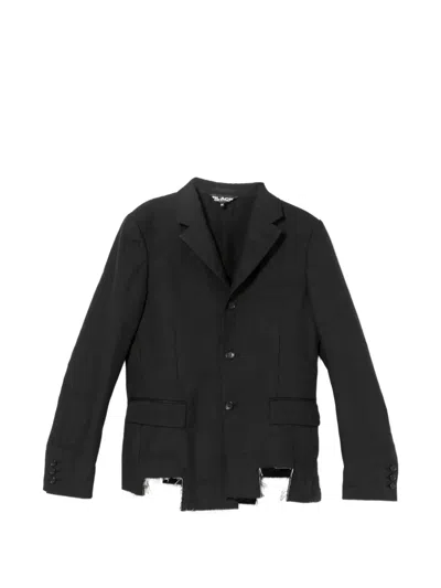 Black Comme Des Garçons Embroidered Cut-out Blazer In Black