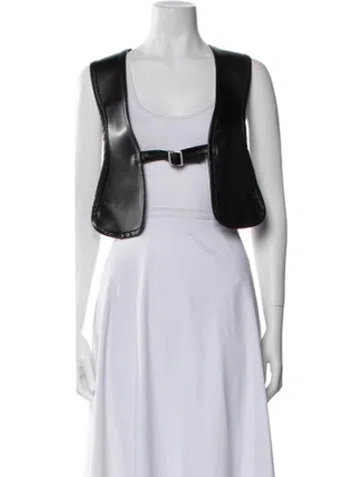 Pre-owned Black Comme Des Garçons Faux Leather Bolero In Black