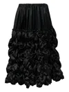 Black Comme Des Garçons Gathered-motif Satin Skirt In Black