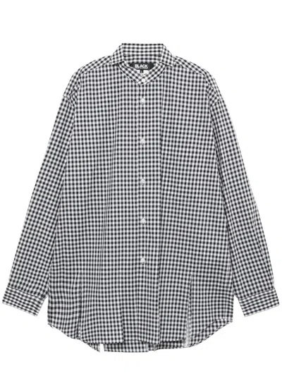 Black Comme Des Garçons Gingham-print Cotton T-shirt In Black