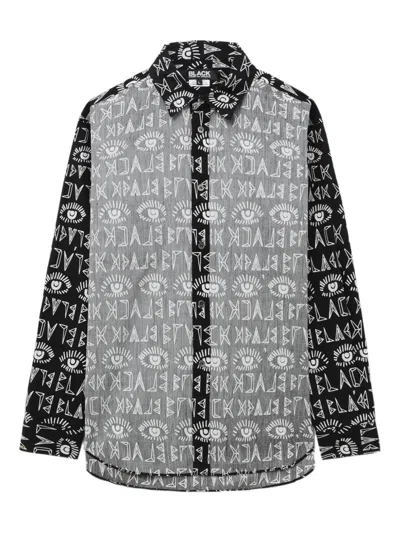 Black Comme Des Garçons Graphic-motif Shirt In Black