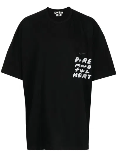 Black Comme Des Garçons Graphic-print Cotton T-shirt