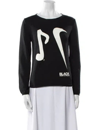 Pre-owned Black Comme Des Garçons Graphic Print Crew Neck Sweater In Black