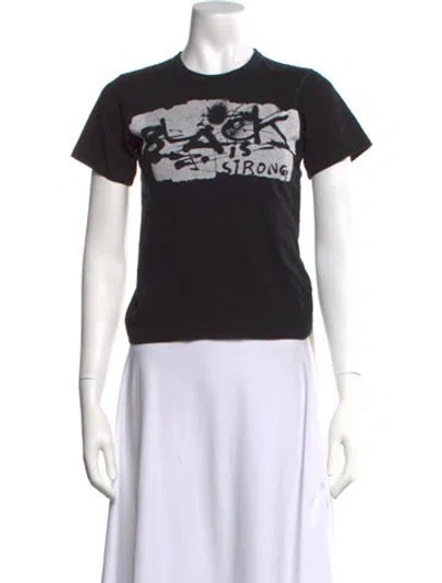 Pre-owned Black Comme Des Garçons Graphic Print Crew Neck T-shirt In Black